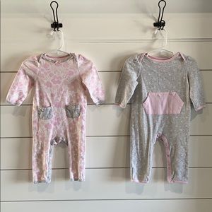 Two baby girl rompers